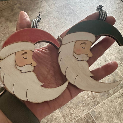 Crescent Moon Santa Ornament | Laser Cut SVG Files