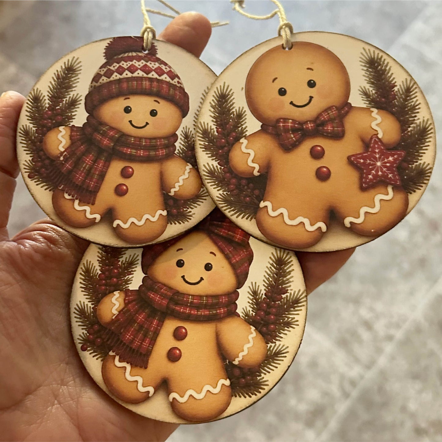 Gingerbread Ornament Bundle | Laser Cut SVG File + Printable PNG Files with Bonus Sticker Files (Copy)