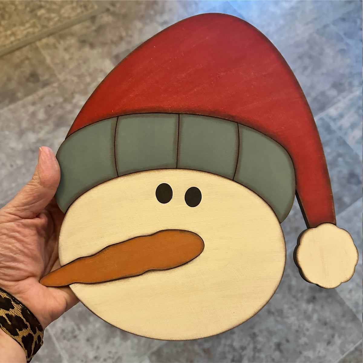Stocking Cap Snowman Face | Laser Cut SVG File