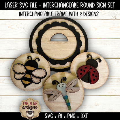 Interchangeable Frame with 3 Designs | Laser Cut SVG File