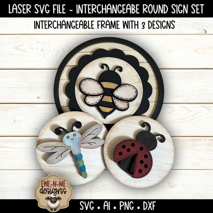 Interchangeable Frame with 3 Designs | Laser Cut SVG File