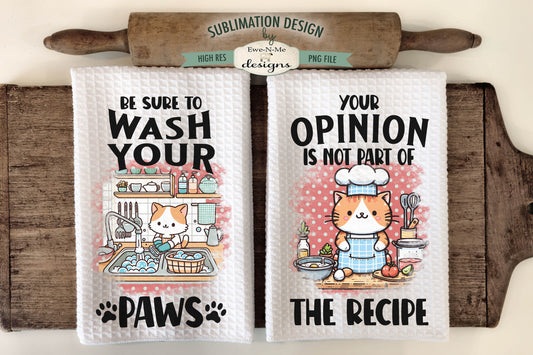 Funny Kitchen Cats - Kitchen Towel Sublimation Designs