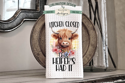 Funny Highland Cows - Bundle of 5 - Kitchen Towel Sublimation Designs