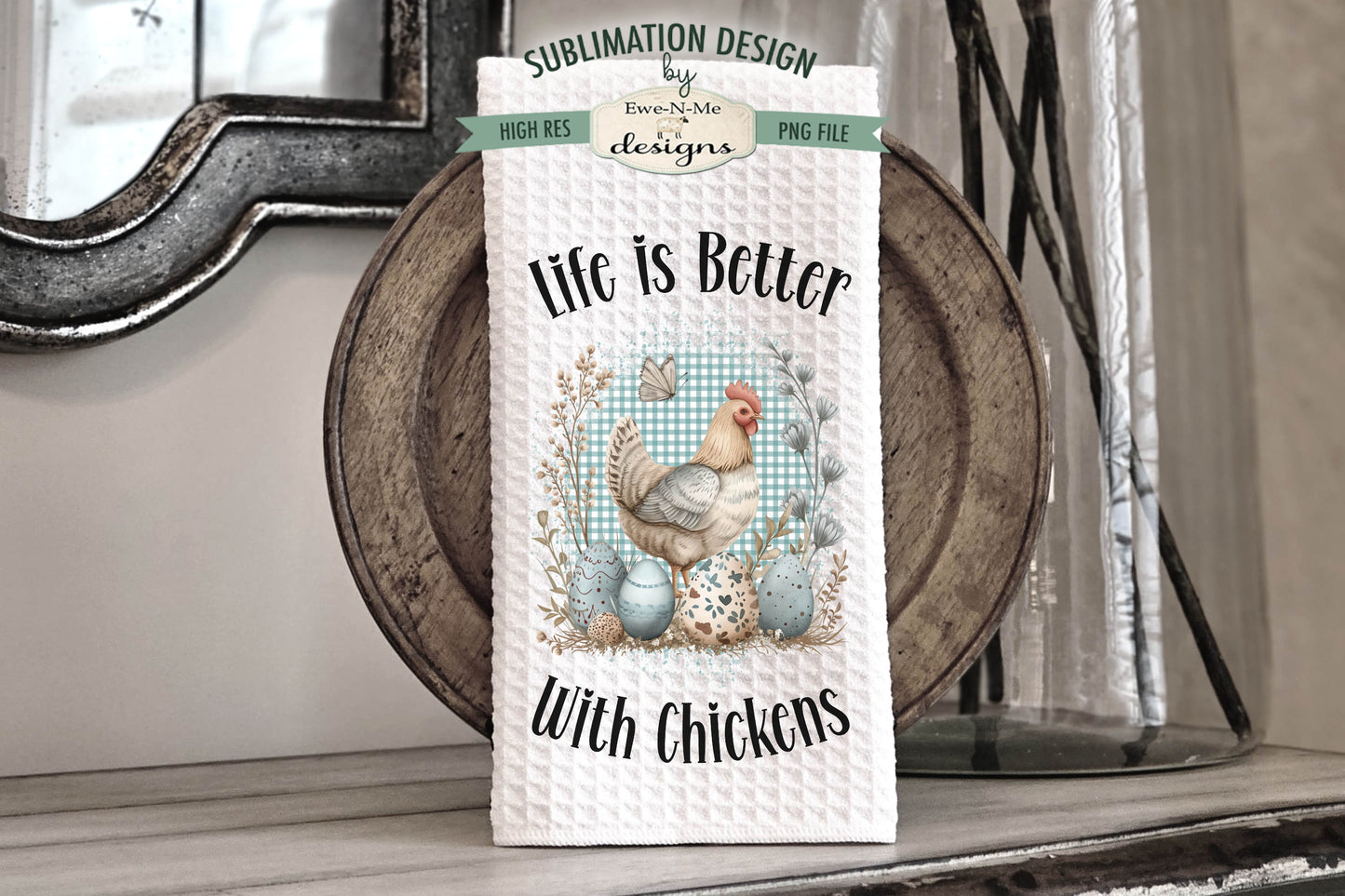 Spring Chicken - Kitchen Towel Sublimation Designs