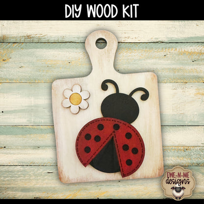 Ladybug and Daisy Cutting Board Mini Sign | DIY WOOD KIT