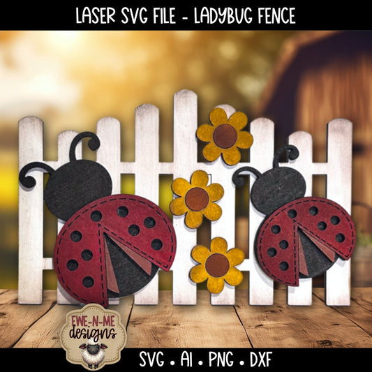Ladybug Daisy Fence | Laser Cut SVG File