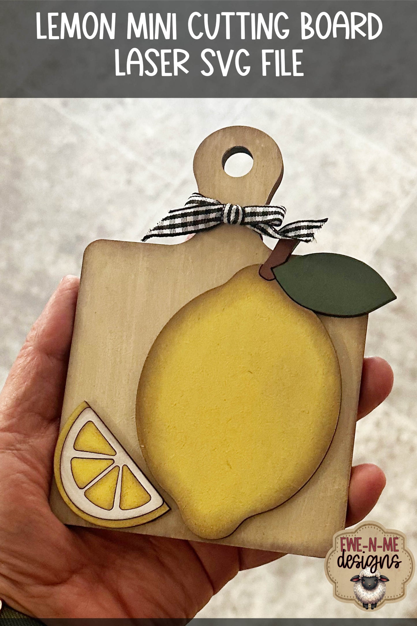 Lemon Cutting Board Shelf Sitter | Laser Cut SVG File
