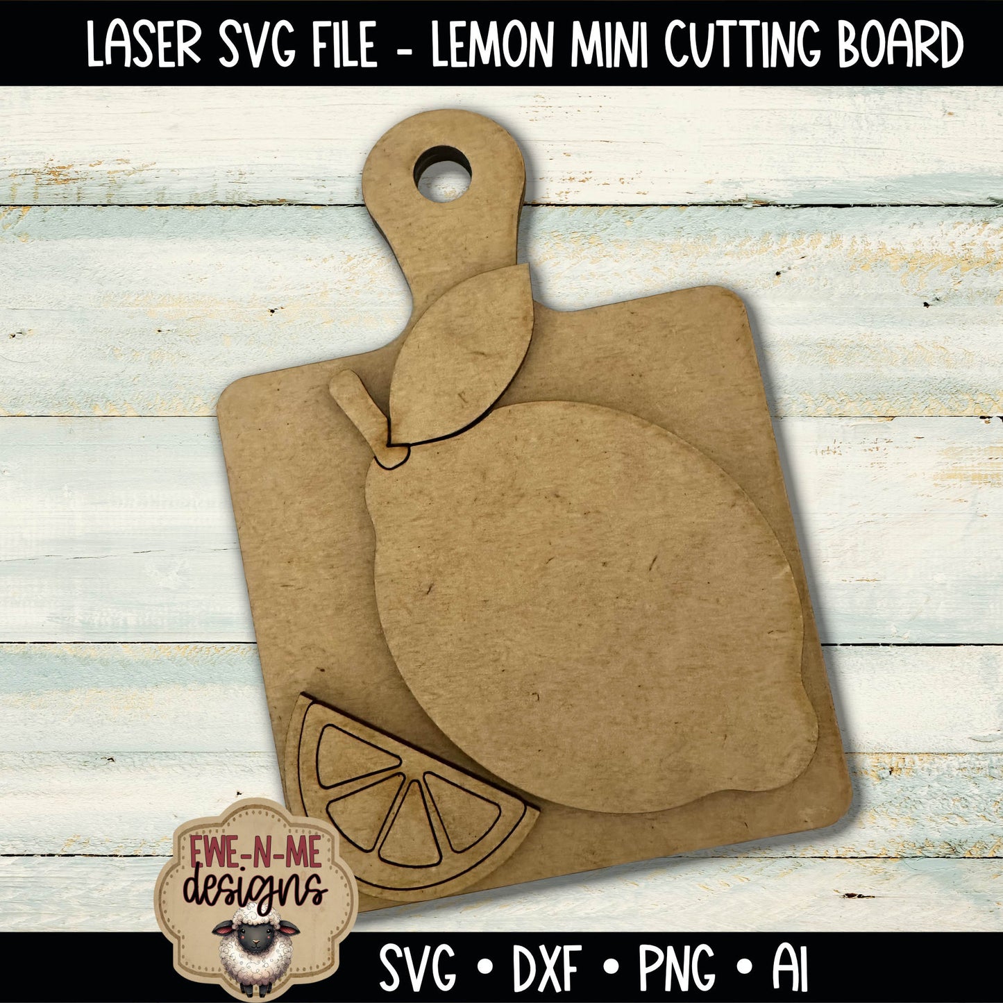 Lemon Cutting Board Shelf Sitter | Laser Cut SVG File