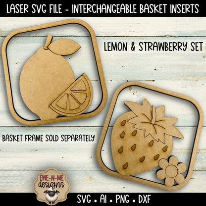Interchangeable Tobacco Basket Inserts - Strawberry and Lemon | Laser Cut SVG File