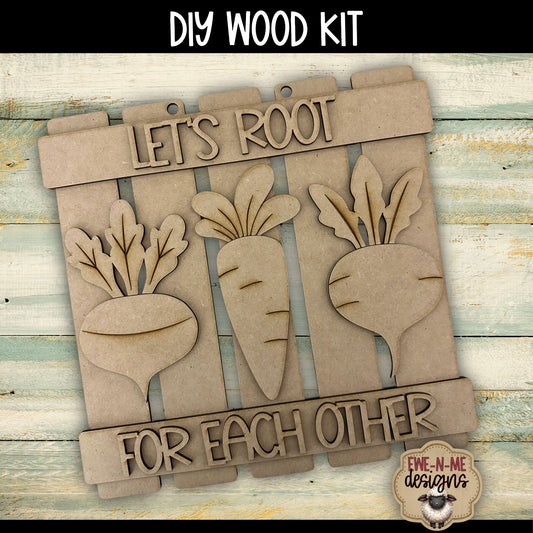 Lets Root For Each Other Pallet Sign | DIY WOOD KIT