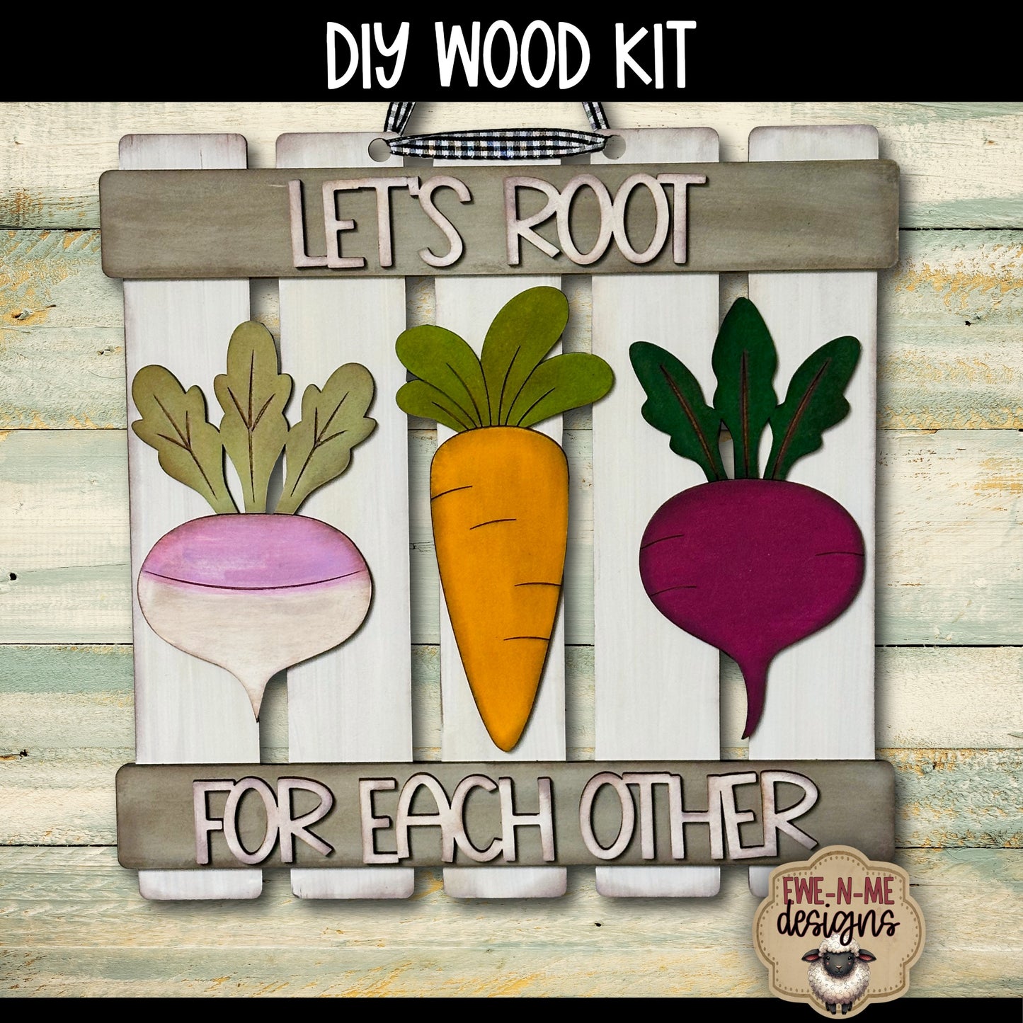 Lets Root For Each Other Pallet Sign | DIY WOOD KIT