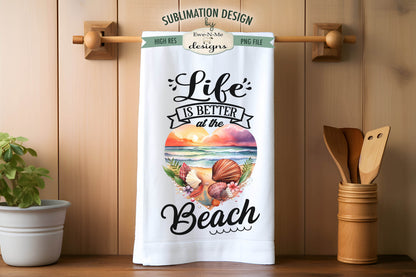 Beach Themed - Kitchen Towel Sublimation Designs