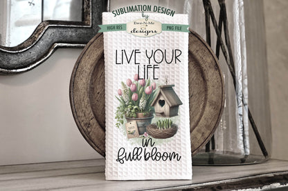 Spring Flowers and Bird Houses - Bundle of 5 - Kitchen Towel Sublimation Designs