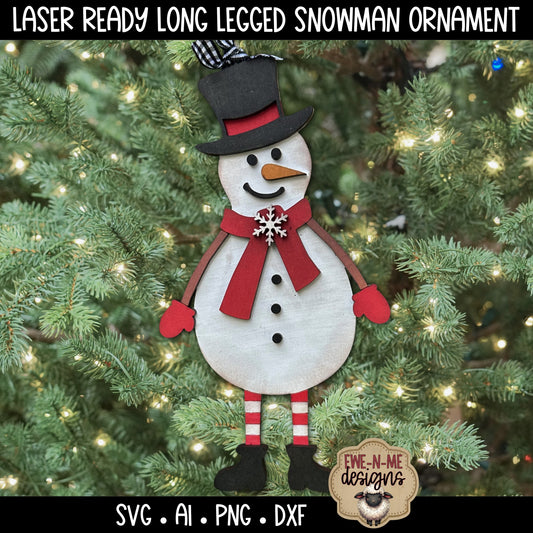 Long Legged Snowman Ornament | Laser Cut SVG File