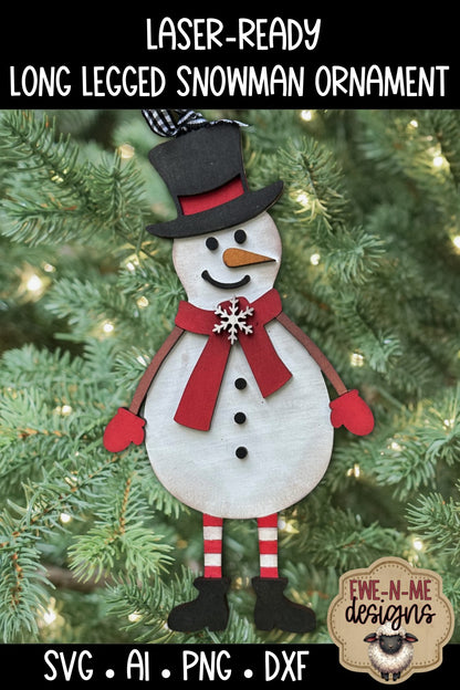 Long Legged Snowman Ornament | Laser Cut SVG File