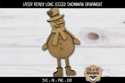 Long Legged Snowman Ornament | Laser Cut SVG File