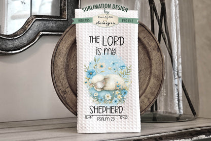 Faith Based Sheep (blue) - Kitchen Towel Sublimation Designs