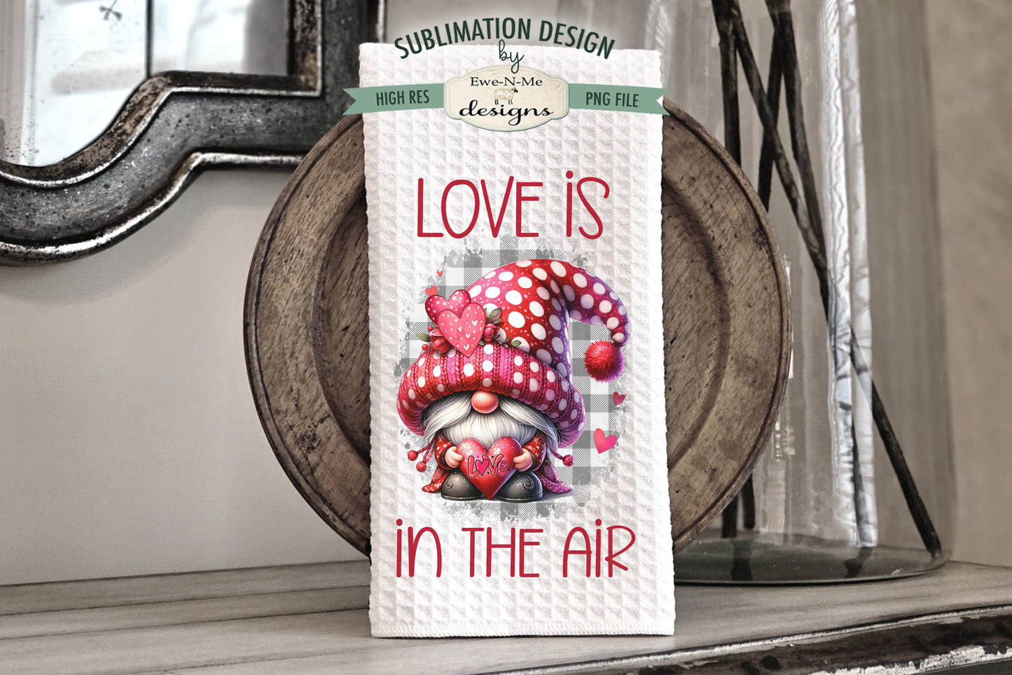 Valentine Gnome - Bundle of 5 - Kitchen Towel Sublimation Designs