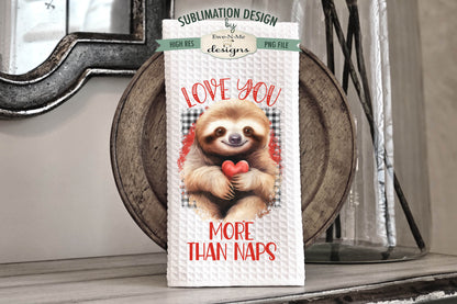 Valentine Sloths - Kitchen Towel Sublimation Designs