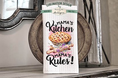 Mamas Kitchen Rolling Pin - Kitchen Towel Sublimation Designs