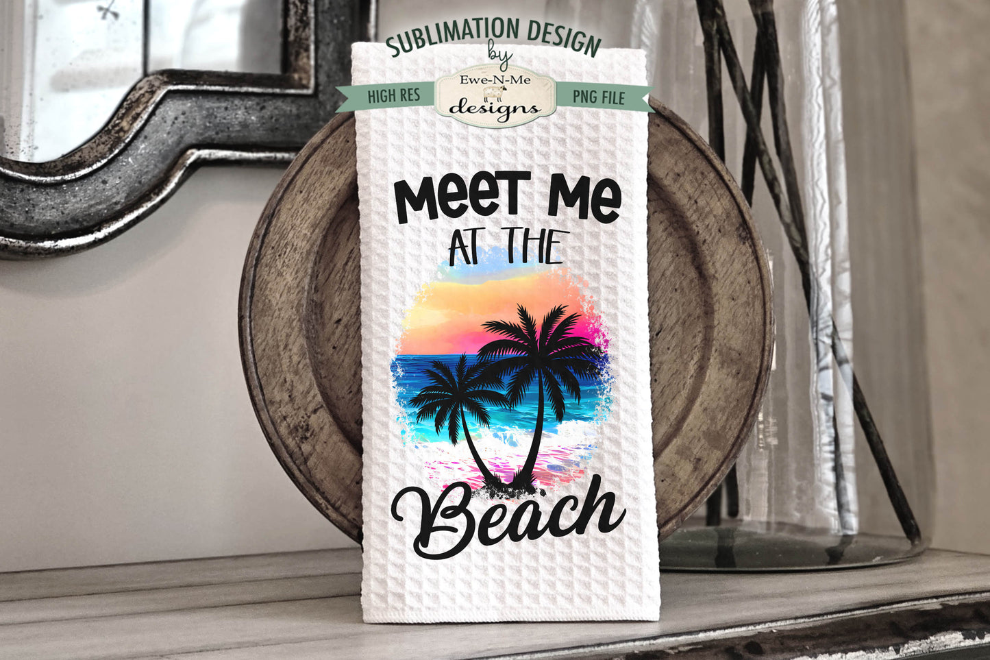 Beach Palm Trees - Kitchen Towel Sublimation Designs