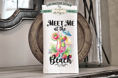 Tropical Beach Drinks - Kitchen Towel Sublimation Designs