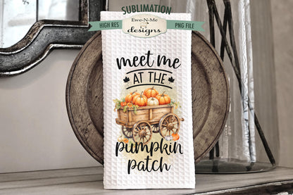 Harvest Pumpkin Wagon - Kitchen Towel Sublimation Designs