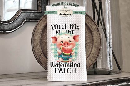 Watermelon Patch Pigs - Kitchen Towel Sublimation Designs