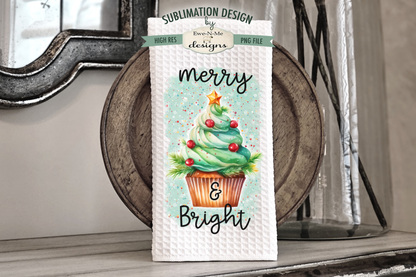 Christmas Tree Cupcakes - Kitchen Towel Sublimation Designs