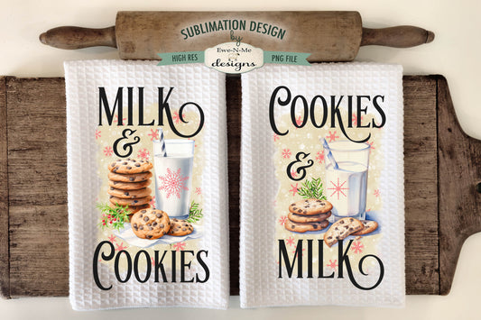 Milk and Cookies - Kitchen Towel Sublimation Designs