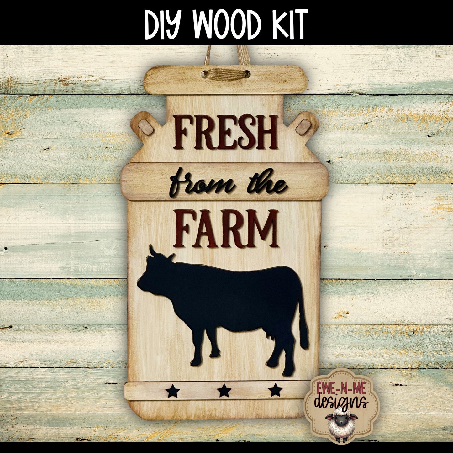 Milk Can Cow Sign | DIY WOOD KIT