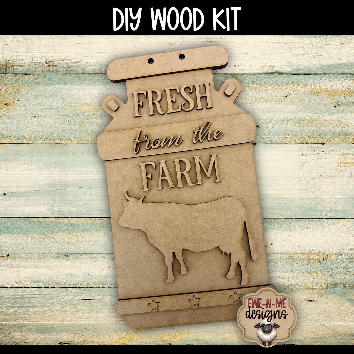Milk Can Cow Sign | DIY WOOD KIT