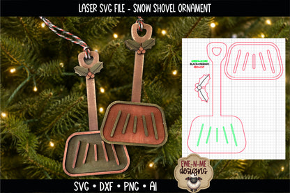 Snow Shovel Ornament | Laser Cut SVG File