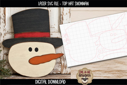 Top Hat Snowman Face | Laser Cut SVG File