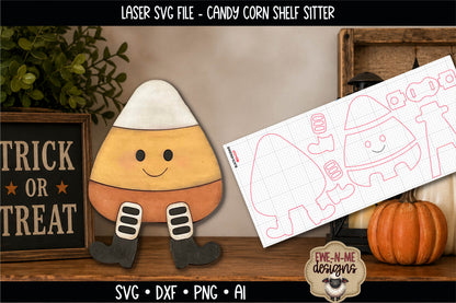 Layered Candy Corn Shelf Sitter | Laser Cut SVG File