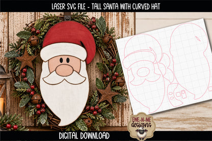Tall Santa Face - Curved Hat | Laser Cut SVG File