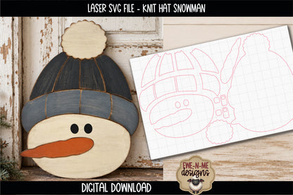 Knit Hat Snowman Face | Laser Cut SVG File