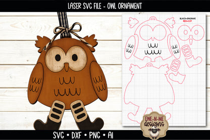 Layered Owl Ornament | Laser Cut SVG File