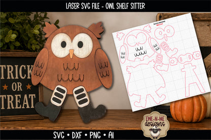 Layered Owl Shelf Sitter | Laser Cut SVG File