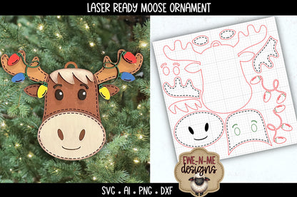 Moose Face Ornament | Laser Cut SVG File