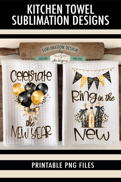 Celebrate the New Year - Kitchen Towel Sublimation Designs
