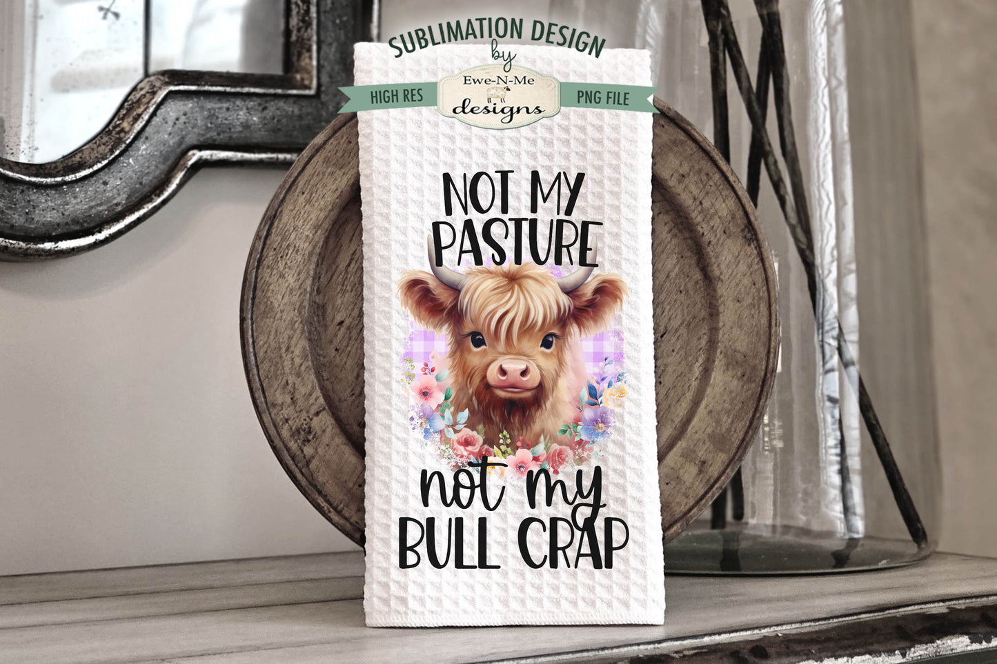 Funny Highland Cows - Bundle of 5 - Kitchen Towel Sublimation Designs