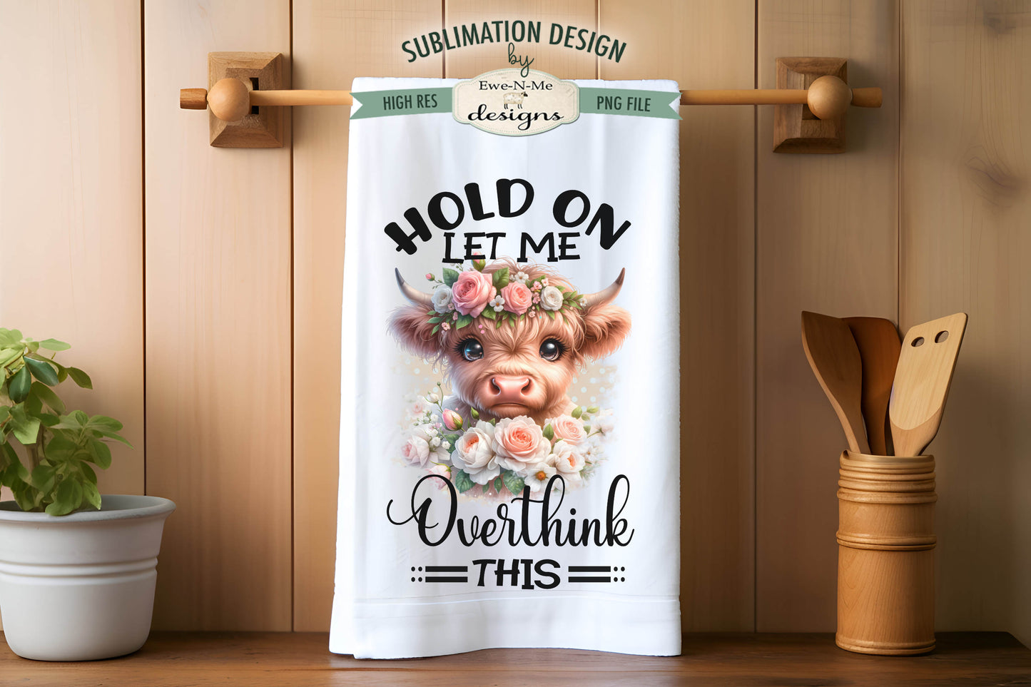 Sarcastic Highland Cow - Kitchen Towel Sublimation Designs