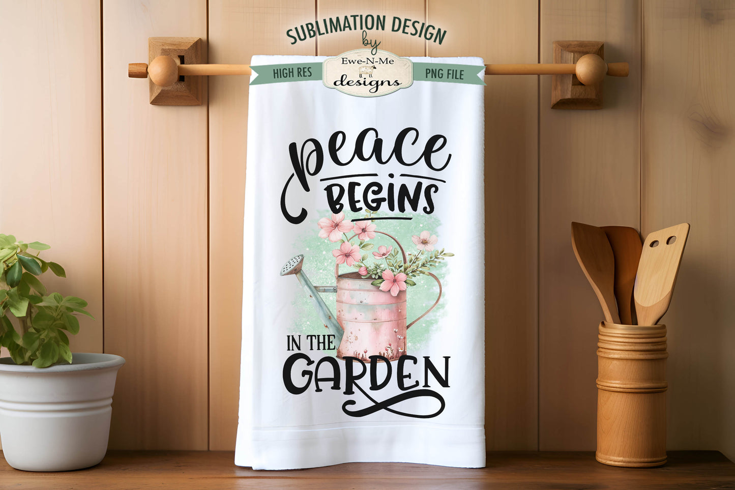 Gardening Watering Cans - Bundle of 5 - Kitchen Towel Sublimation Designs