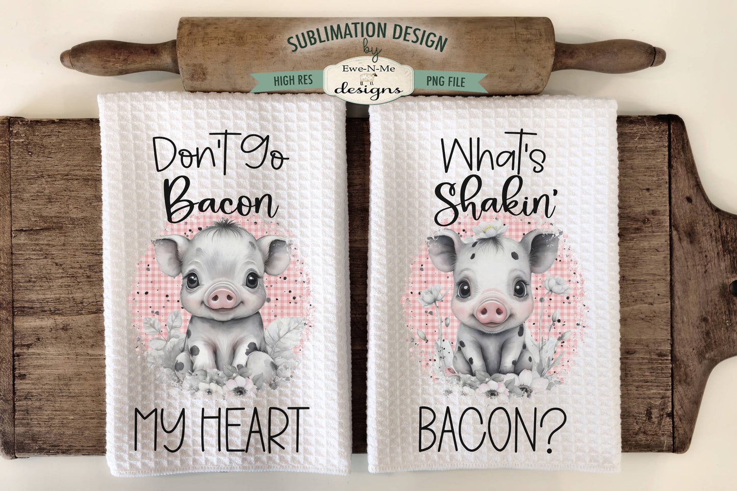 Funny Pigs - Kitchen Towel Sublimation Designs