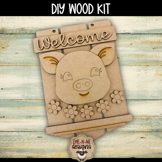 Pig Welcome Sign | DIY WOOD KIT