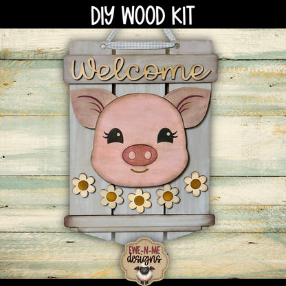 Pig Welcome Sign | DIY WOOD KIT