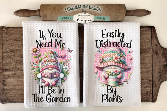 Pink Garden Gnome - Kitchen Towel Sublimation Designs