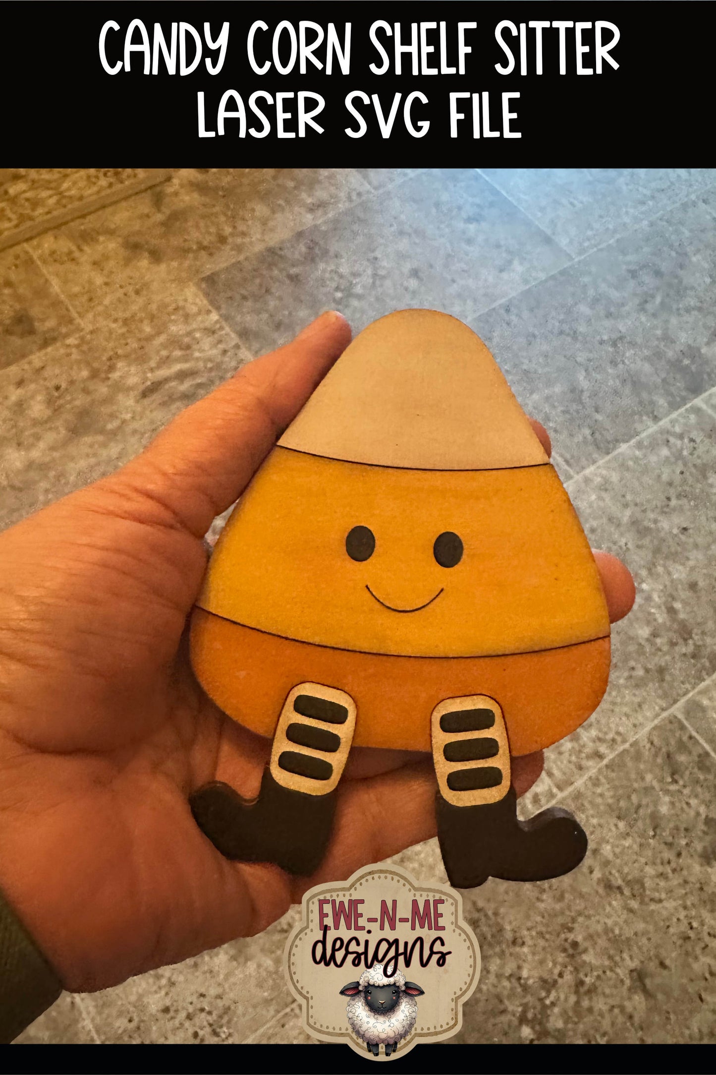 Layered Candy Corn Shelf Sitter | Laser Cut SVG File