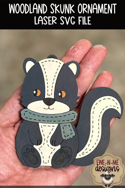 Woodland Skunk Ornament | Laser Cut SVG File